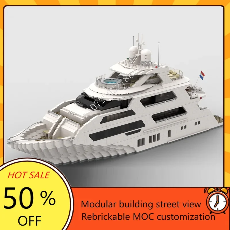 Model Kit Yacht - 4657 قطعة مخصصة MOC سوبر يخت