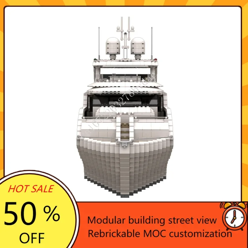 4657 قطعة مخصصة MOC سوبر يخت س - مراجعة Model Kit Yacht وسعره